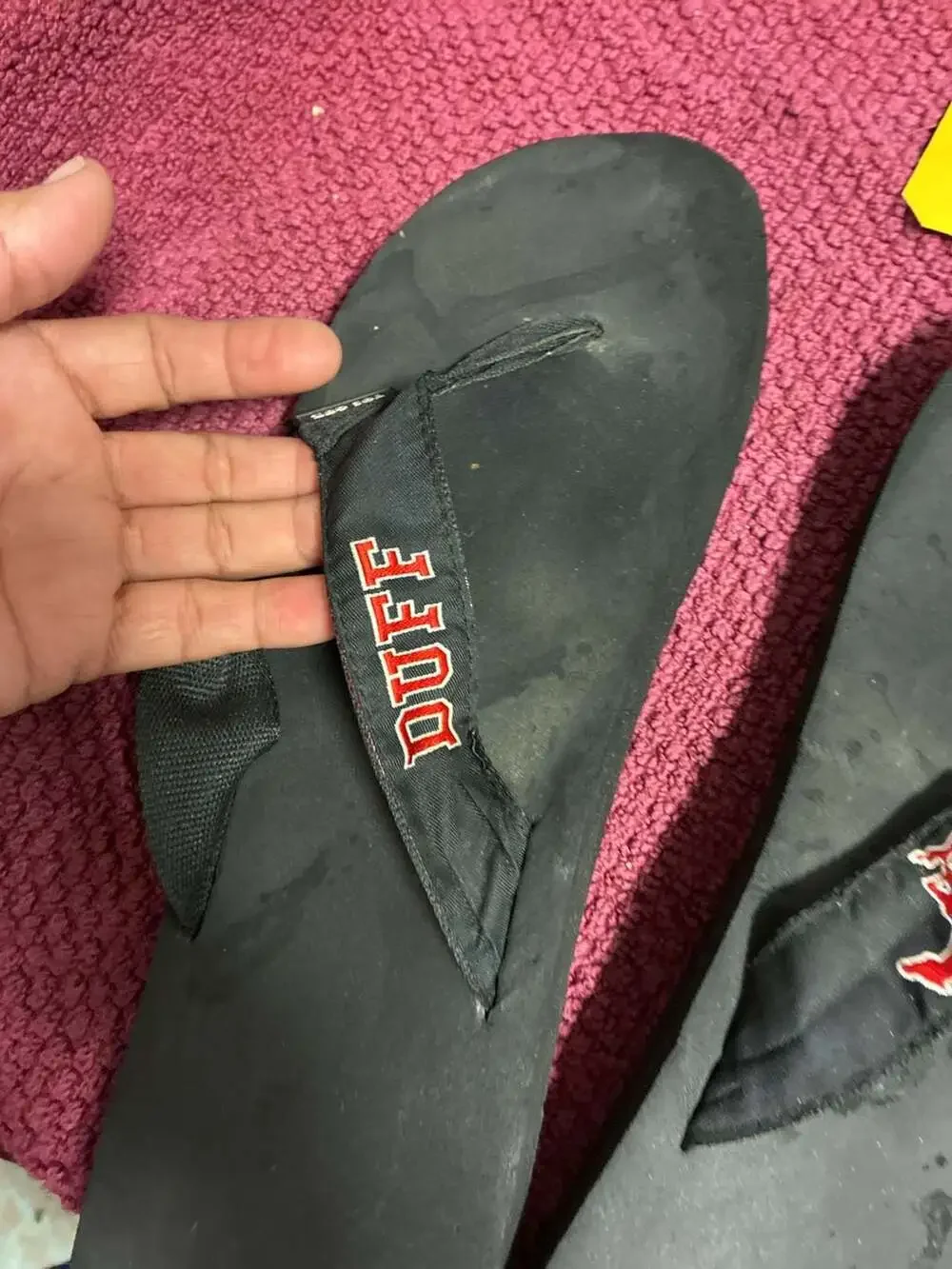 Duff Beer Logo Flip Flops with Toe Goz Brand Tag
